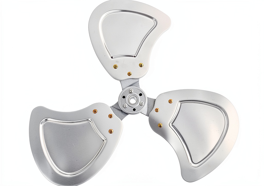 ROMISBABA silver replacement fan blades displayed on a floor fan