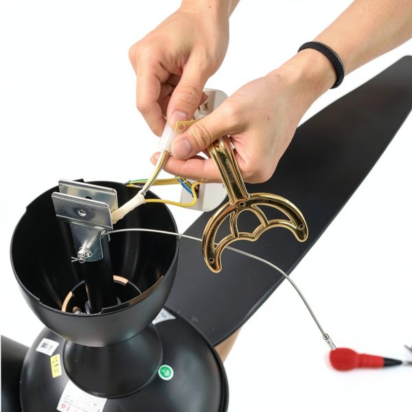 SEWACC Metal Fan Arm Replacement Parts Modern Golden-5