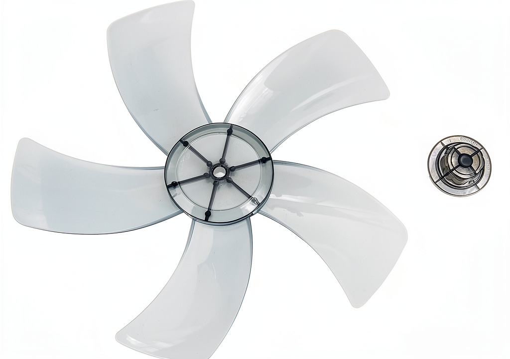 CLISPEED universal fan blade shown with dimensions and material details